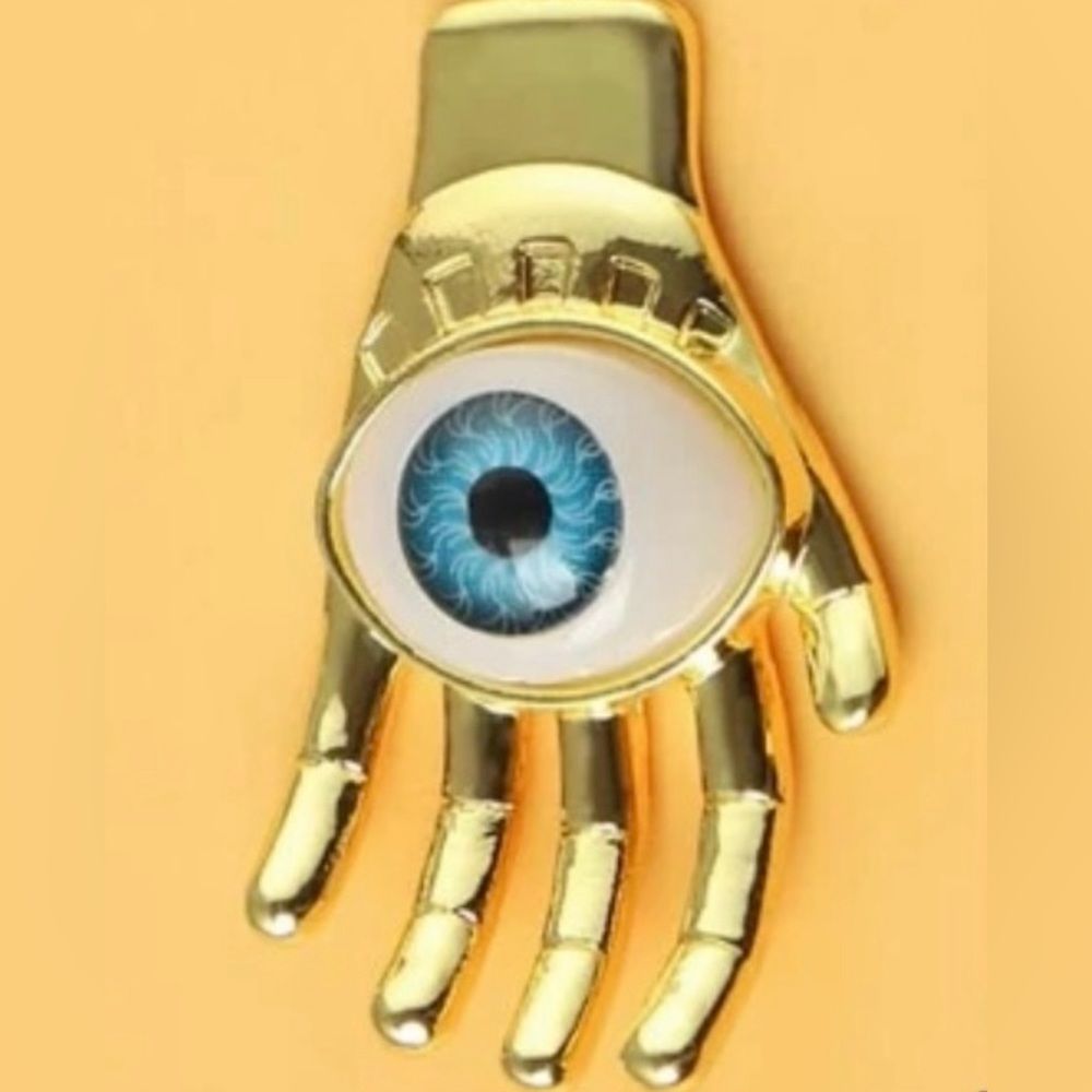 Realistic Evil Eye Hamsa~ Hand of Fatima Miriam Hamesh God Blue Eyeball Necklace - Picture 2 of 13